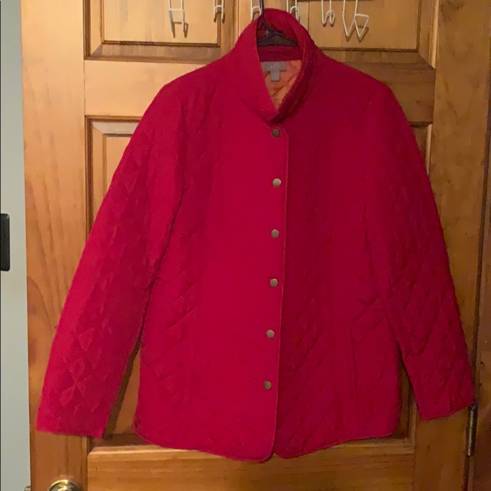 J.Jill Medium Red Lightweight Polyester Jacket - image 1